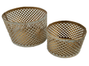 Windlicht, 2er Set, gold-weiß