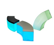 LED Sitzbank / Loungebank / Hocker halbrund iSNAKE (leuchtend in allen Farben)