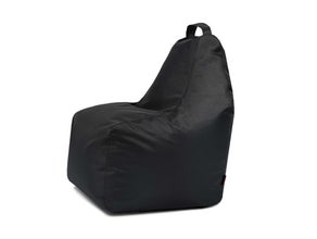 Loungemöbel, Sitzsack für innen/außen – schwarz, Stoff