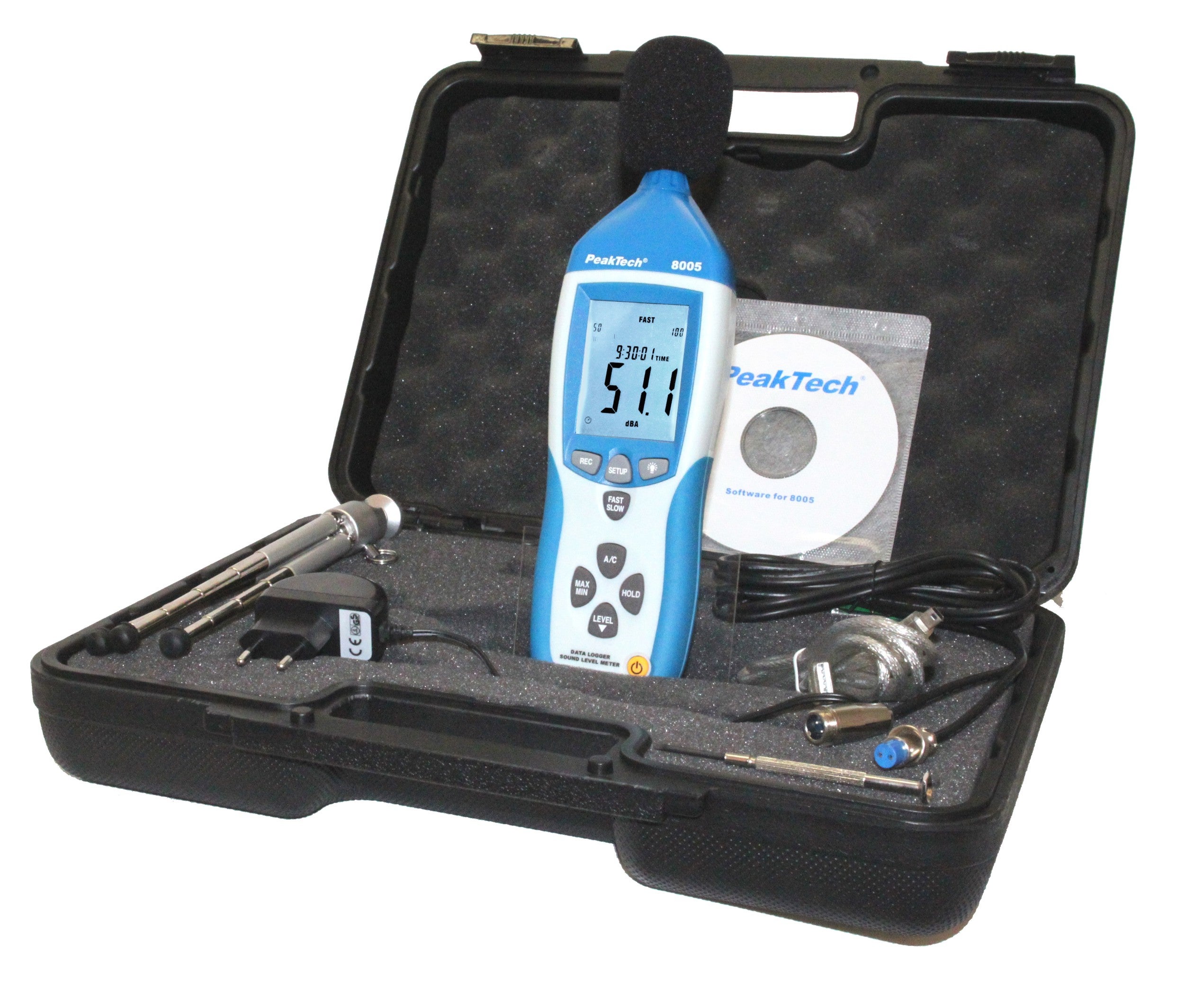 Digitaler Schallpegelmesser - Geräuschmessgerät Mit USB Datenspeicherung 30-130dB