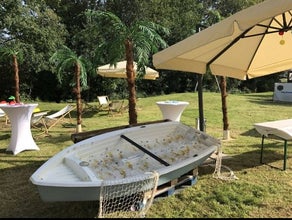 Dekoboot blau (Beachparty)