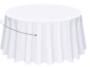 Runde Tischdecke, weiße runde Tischdecke, runde Tischdecke 228CM, weiße Tischdecken, runde, waschbare Tischdecke aus Polyestergewebe für Hochzeiten