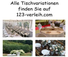 VERSCHIEDENE Tische Holztische Crossback Hochzeittische Biertischgarnituren mieten
