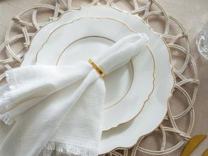 Rattan Tischset mieten "FLOWER" in Natur -Creme Farbe für BOHO Dekoration mit Pampasgras, Verleih in 33647 Bielefeld, Versand Deutschlandweit