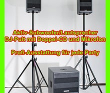 PA-Anlage, Dj-Anlage, komplett mit Boxen, Mischpult, Doppel-CD-Player