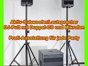 PA-Anlage, Dj-Anlage, komplett mit Boxen, Mischpult, Doppel-CD-Player