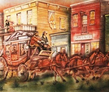 Western Postkutsche Kulisse, Cowboy, Wüste, Wilder Westen, Kutsche