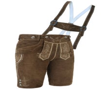 Sofort Versand möglich | Trendige kurze Männer Lederhose Braun | Gr.42 bis 66 | zünftig & modern von Spieth & Wensky | Online Verleih Miete ausleihen