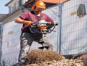 Erdbohrgerät bis Ø 30 cm, Benzingemisch, Einmanngerät