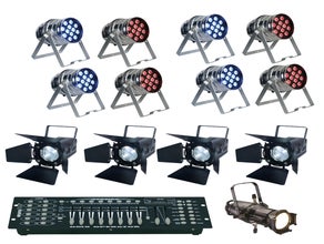 Bühnen, Beleuchtung, Komplettse L, Lichtsteuerung, Bühnenscheinwerfer