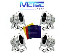 Scheinwerferset V – 4x PAR 64 Halogen Scheinwerfer mieten (500 Watt je Scheinwerfer) Halogen Lichtanlage Lichttechnik Licht Partybeleuchtung Scheinwerfer