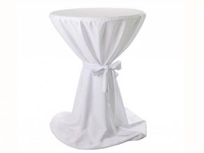 Stehtischhusse "Hochzeit" weiß m. Schleife