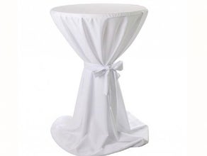 Stehtischhusse "Hochzeit" weiß m. Schleife