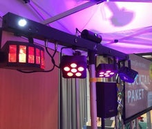 Party LED Lichtanlage 5/1 für Tanzfläche mit Derbys und Spots, Strobe-LEDs, Laser