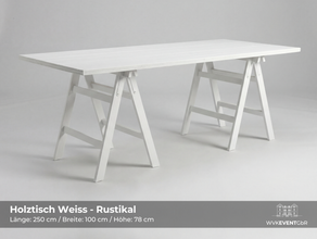 Holztisch Weiss - Rustikal / Boho Style