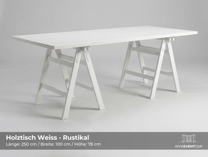 Holztisch Weiss - Rustikal / Boho Style