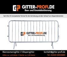 Absperrgitter - Mannesmanngitter - Drängelgitter 2,5m. mieten