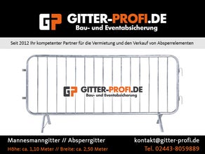 Absperrgitter - Mannesmanngitter - Drängelgitter 2,5m. mieten