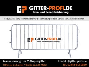 Absperrgitter - Mannesmanngitter - Drängelgitter 2,5m. mieten