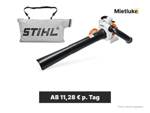 Benzin-Saughäcksler mit Fangsack mieten - ab 11,28 € pro Tag