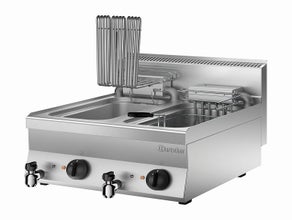 Elektro-Standfritteuse, 2 Becken à 10 l Starkstrom auf fahrbaren Untersatz