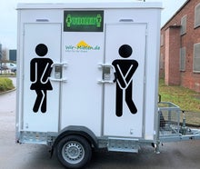 Toilettenanhänger Toilettenwagen 2 WC + 1 Urinal 750 kg Gesamtgewicht