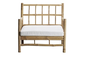 Bambus Lounge Sessel / Stuhl grau