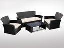Lounge Möbel Set für 4 Personen / Poly-Rattan anthrazit