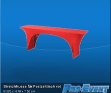 Stretchhusse für Festzelttisch rot
