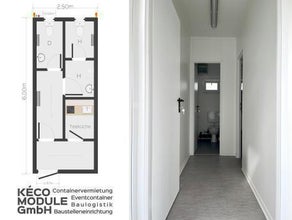 Büroversorger / Küchencontainer/ Bürocontainer mit WC-Damen/ Herren 20 Fuß