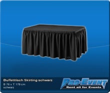 Buffetttisch Skirting schwarz