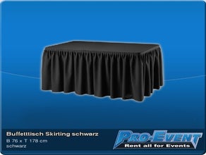 Buffetttisch Skirting schwarz