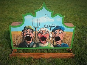 Wurf Spiele - Bauern Maulwerfen, Kinderspiele, Markt Spiele, Jahrmarkt Spiele