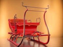 Pferdeschlitten, roter Schlitten, Rentier - Schlitten