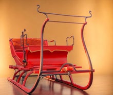 Pferdeschlitten, roter Schlitten, Rentier - Schlitten