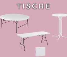Tische, Banketttische rund und eckig 150-180cm, Stehtische