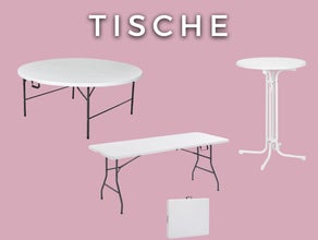 Tische, Banketttische rund und eckig 150-180cm, Stehtische