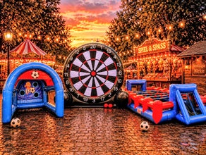 Kombi Angebot Menschenkicker + Torwand + Fußball-Dart mieten