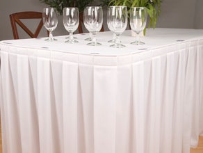 Skirting / Tischvorhang / Buffettischvorhang - weiß 73x410 cm