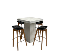 Woodlounge Stehtischset Keeve schwarz flach 4P. mieten – Stehtisch, Bistrotisch, Hochtisch