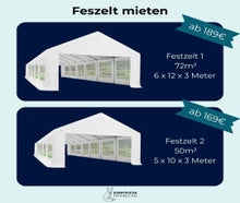 Festzelt Partyzelt 6x12m mieten