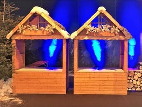 Weihnachtsmarkthütte, Weihnachten, Alpenhütte, Berghütte, Winter