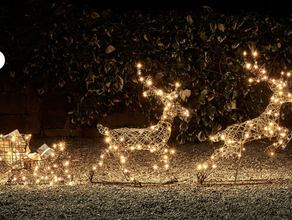 Rentiere mit Schlitten // Winterdeko // Weihnachtsdeko
