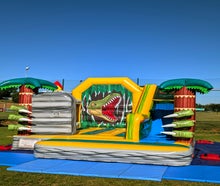 T-Rex Dino Hüpfburg mieten – Multiplay Eventmodul für Kindergeburtstag, Firmenfeiern, Hochzeit & Events Fürth / Nürnberg
