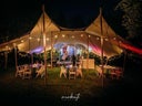 Stretchzelt, Tipi Zelt, Partyzelt, Zeltmembran 10 x 15 m sand - 150 qm - Tentickle, Flexzelt