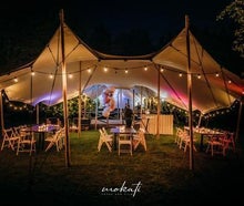 Stretchzelt, Tipi Zelt, Partyzelt, Zeltmembran 10 x 15 m sand - 150 qm - Tentickle, Flexzelt