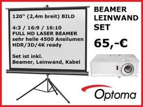 Beamer, Videobeamer, Leinwand 4500 Ansilumen, LASER DLP, Full HD