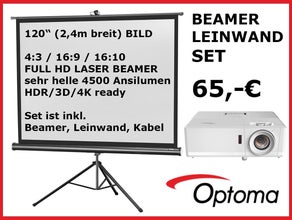 Beamer, Videobeamer, Leinwand 4500 Ansilumen, LASER DLP, Full HD