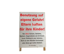 Hinweisschild Haftungsausschluss mieten – Springburg, Luftburg, Kinderhüpfburg, Eventmodul, Hüpfburg