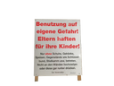 Hinweisschild Haftungsausschluss mieten – Springburg, Luftburg, Kinderhüpfburg, Eventmodul, Hüpfburg